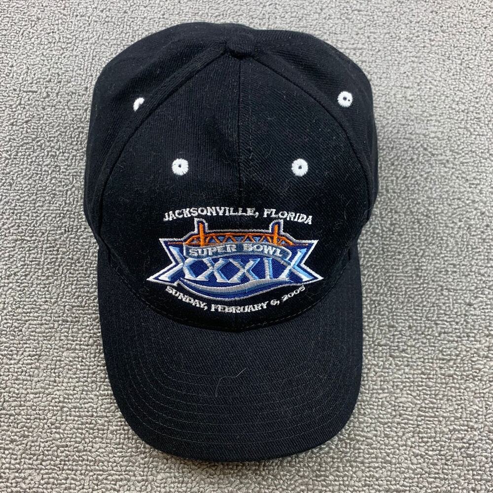 Vintage NFL Men Black Super Bowl XXXIX Patriots And Eagles Hat‎ Super Bowl 2005